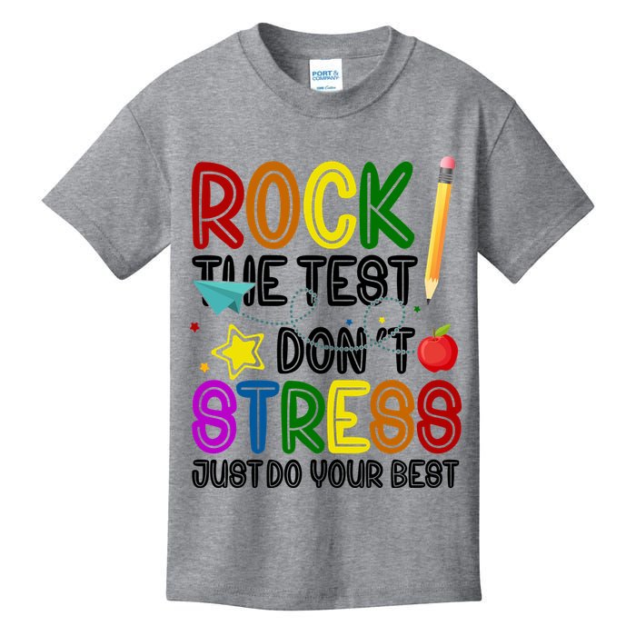 Rock The Test Don't Stress Just Do Your Best Educational Kids T-Shirt