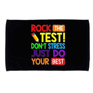 Rock The Test Dont Stress Test Day Funny Teacher day Microfiber Hand Towel