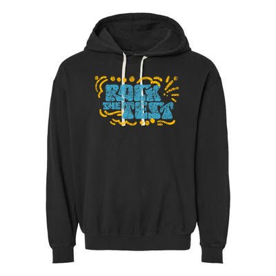 Rock The Test Teacher Test Day Testing Exam Score Garment-Dyed Fleece Hoodie