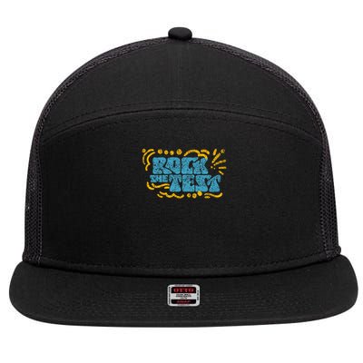 Rock The Test Teacher Test Day Testing Exam Score 7 Panel Mesh Trucker Snapback Hat