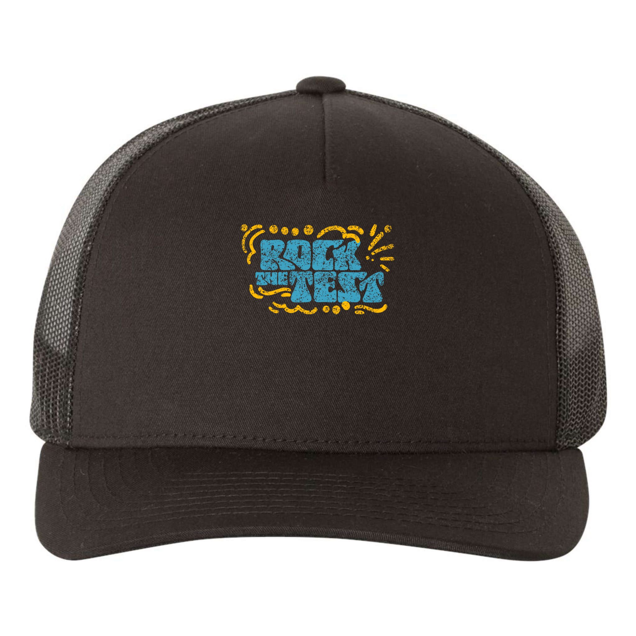 Rock The Test Teacher Test Day Testing Exam Score Yupoong Adult 5-Panel Trucker Hat