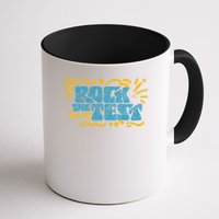 Rock The Test Teacher Test Day Testing Exam Score Mug