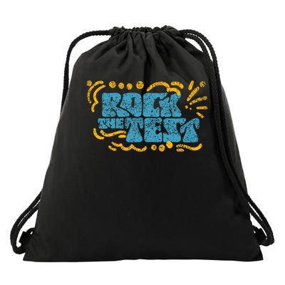 Rock The Test Teacher Test Day Testing Exam Score Drawstring Bag