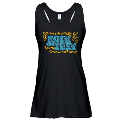 Rock The Test Teacher Test Day Testing Exam Score Ladies Essential Flowy Tank