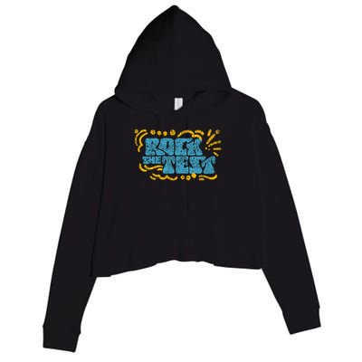 Rock The Test Teacher Test Day Testing Exam Score Crop Fleece Hoodie