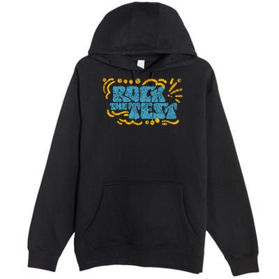 Rock The Test Teacher Test Day Testing Exam Score Premium Pullover Hoodie