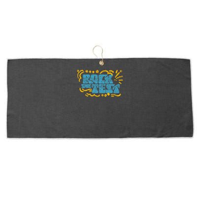 Rock The Test Teacher Test Day Testing Exam Score Large Microfiber Waffle Golf Towel