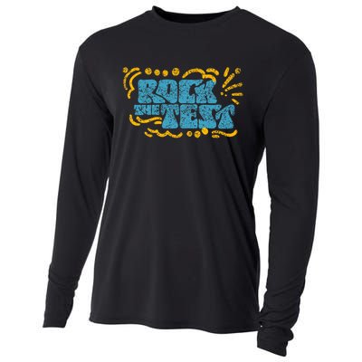 Rock The Test Teacher Test Day Testing Exam Score Cooling Performance Long Sleeve Crew