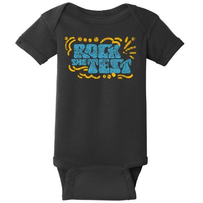 Rock The Test Teacher Test Day Testing Exam Score Baby Bodysuit