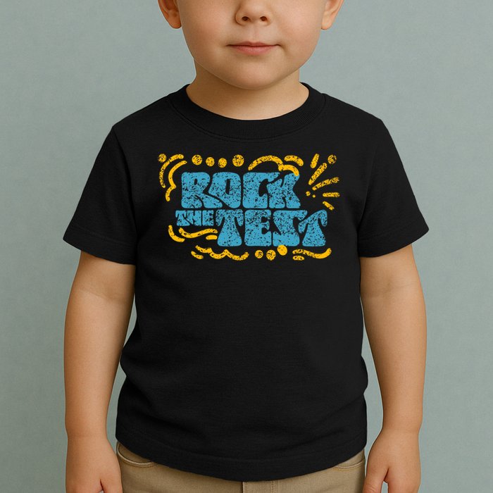 Rock The Test Teacher Test Day Testing Exam Score Toddler T-Shirt