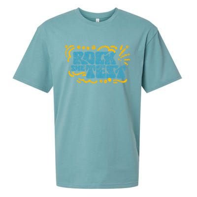 Rock The Test Teacher Test Day Testing Exam Score Sueded Cloud Jersey T-Shirt