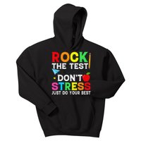 Rock The Test Testing Day Retro Motivational Teacher Student Kids Hoodie