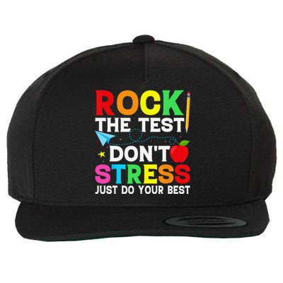 Rock The Test Testing Day Retro Motivational Teacher Student Wool Snapback Cap