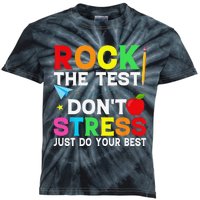 Rock The Test Testing Day Retro Motivational Teacher Student Kids Tie-Dye T-Shirt