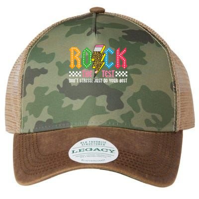 Rock The Test Testing Day Don't Stress ABCD Alphabet Legacy Tie Dye Trucker Hat