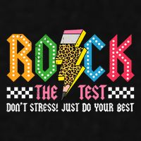 Rock The Test Testing Day Don't Stress ABCD Alphabet Ladies PosiCharge Tri-Blend Wicking Tank