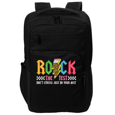 Rock The Test Testing Day Don't Stress ABCD Alphabet Impact Tech Backpack