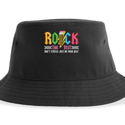 Rock The Test Testing Day Don't Stress ABCD Alphabet Sustainable Bucket Hat
