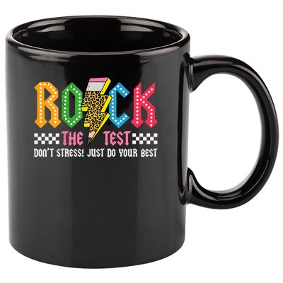 Rock The Test Testing Day Don't Stress ABCD Alphabet 11oz C Handle Ceramic Mug
