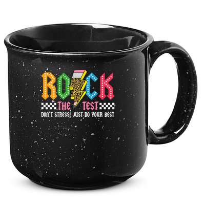 Rock The Test Testing Day Don't Stress ABCD Alphabet 15oz Campfire Ceramic Mug