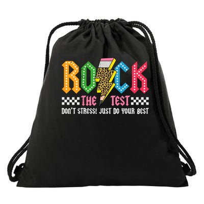Rock The Test Testing Day Don't Stress ABCD Alphabet Drawstring Bag