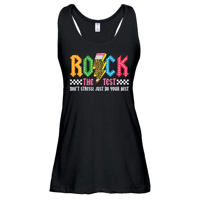 Rock The Test Testing Day Don't Stress ABCD Alphabet Ladies Essential Flowy Tank