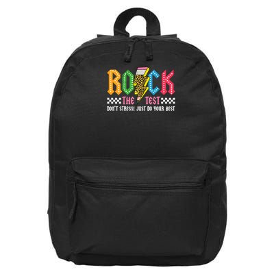 Rock The Test Testing Day Don't Stress ABCD Alphabet 16 in Basic Backpack