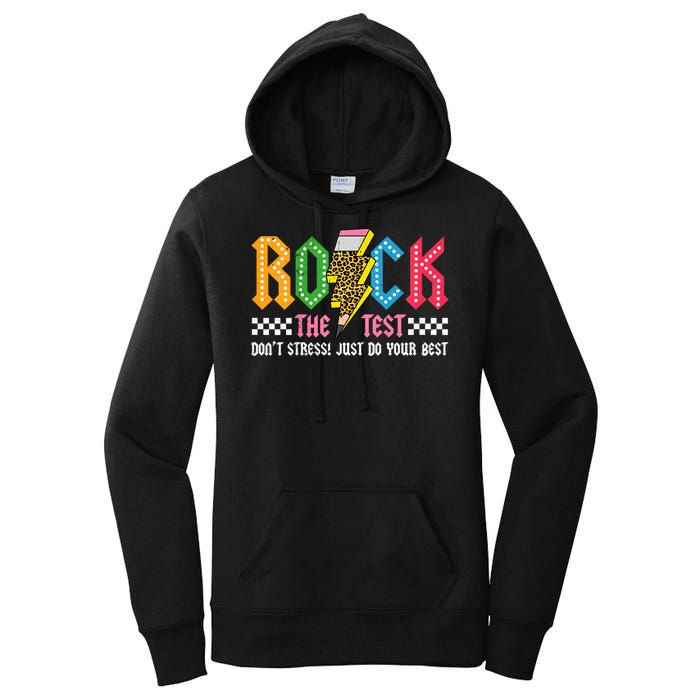 Rock The Test Testing Day Don't Stress ABCD Alphabet Women's Pullover Hoodie