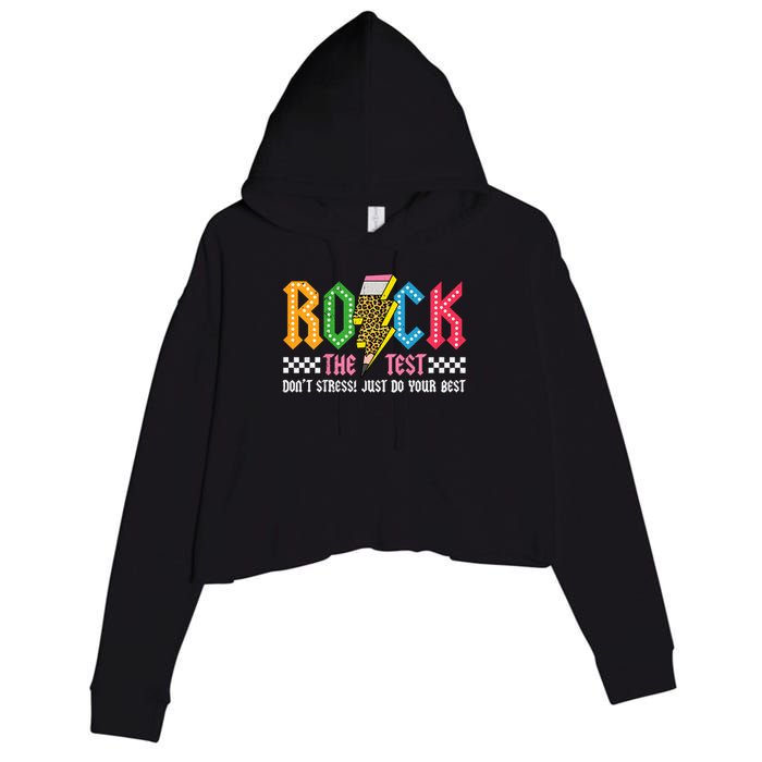 Rock The Test Testing Day Don't Stress ABCD Alphabet Crop Fleece Hoodie