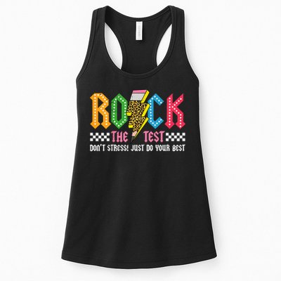 Rock The Test Testing Day Don't Stress ABCD Alphabet Womens Tank Top
