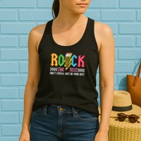 Rock The Test Testing Day Don't Stress ABCD Alphabet Womens Tank Top