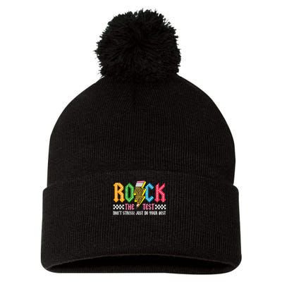 Rock The Test Testing Day Don't Stress ABCD Alphabet Pom Pom 12in Knit Beanie