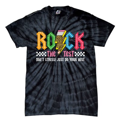 Rock The Test Testing Day Don't Stress ABCD Alphabet Tie-Dye T-Shirt