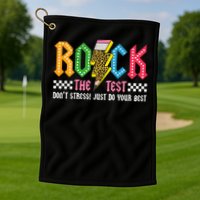 Rock The Test Testing Day Don't Stress ABCD Alphabet Golf Towel