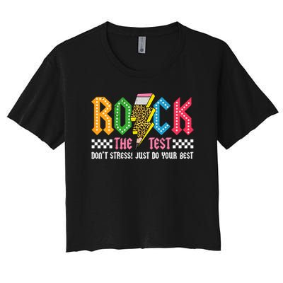 Rock The Test Testing Day Don't Stress ABCD Alphabet Crop Top