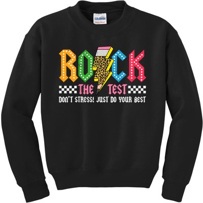 Rock The Test Testing Day Don't Stress ABCD Alphabet Kids Sweatshirt