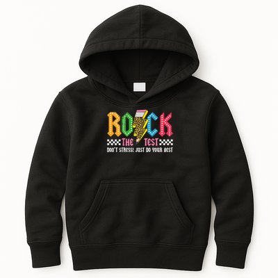 Rock The Test Testing Day Don't Stress ABCD Alphabet Kids Hoodie