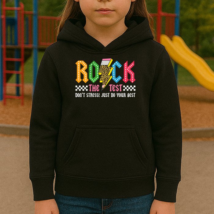 Rock The Test Testing Day Don't Stress ABCD Alphabet Kids Hoodie