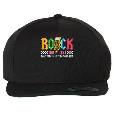 Rock The Test Testing Day Don't Stress ABCD Alphabet Wool Snapback Cap