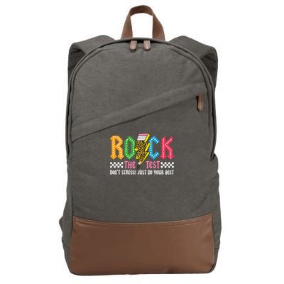 Rock The Test Testing Day Don't Stress ABCD Alphabet Cotton Canvas Backpack