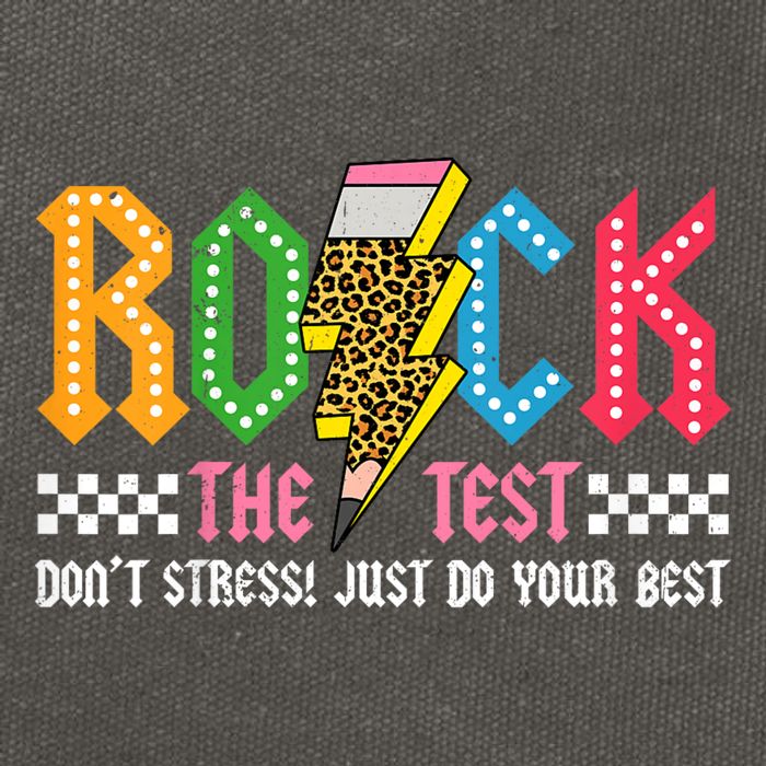 Rock The Test Testing Day Don't Stress ABCD Alphabet Cotton Canvas Backpack