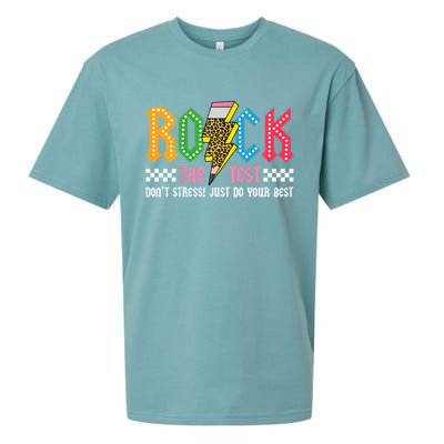 Rock The Test Testing Day Don't Stress ABCD Alphabet Sueded Cloud Jersey T-Shirt