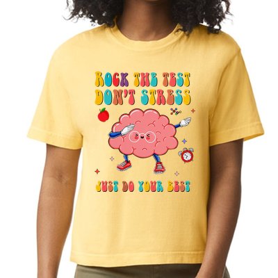 Rock the Test Don't Stress Testing Day Teacher Student Gift Comfort Colors Boxy T-Shirt