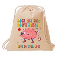 Rock the Test Don't Stress Testing Day Teacher Student Gift Drawstring Bag