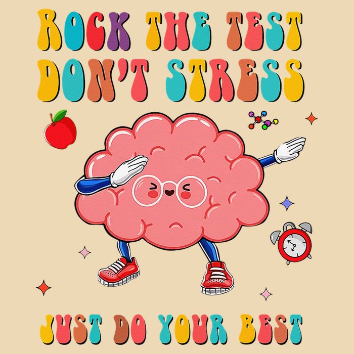 Rock the Test Don't Stress Testing Day Teacher Student Gift Drawstring Bag