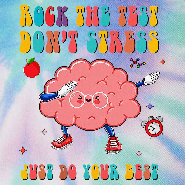 Rock the Test Don't Stress Testing Day Teacher Student Gift Legacy Tie Dye Trucker Hat