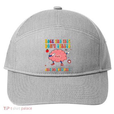 Rock the Test Don't Stress Testing Day Teacher Student Gift 7-Panel Snapback Hat