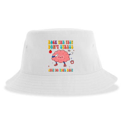 Rock the Test Don't Stress Testing Day Teacher Student Gift Sustainable Bucket Hat