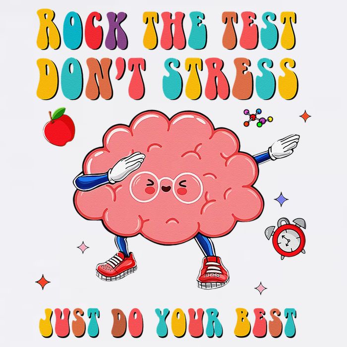 Rock the Test Don't Stress Testing Day Teacher Student Gift Button