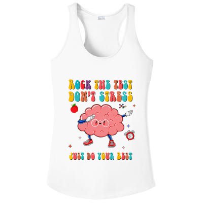 Rock the Test Don't Stress Testing Day Teacher Student Gift Ladies PosiCharge Competitor Racerback Tank
